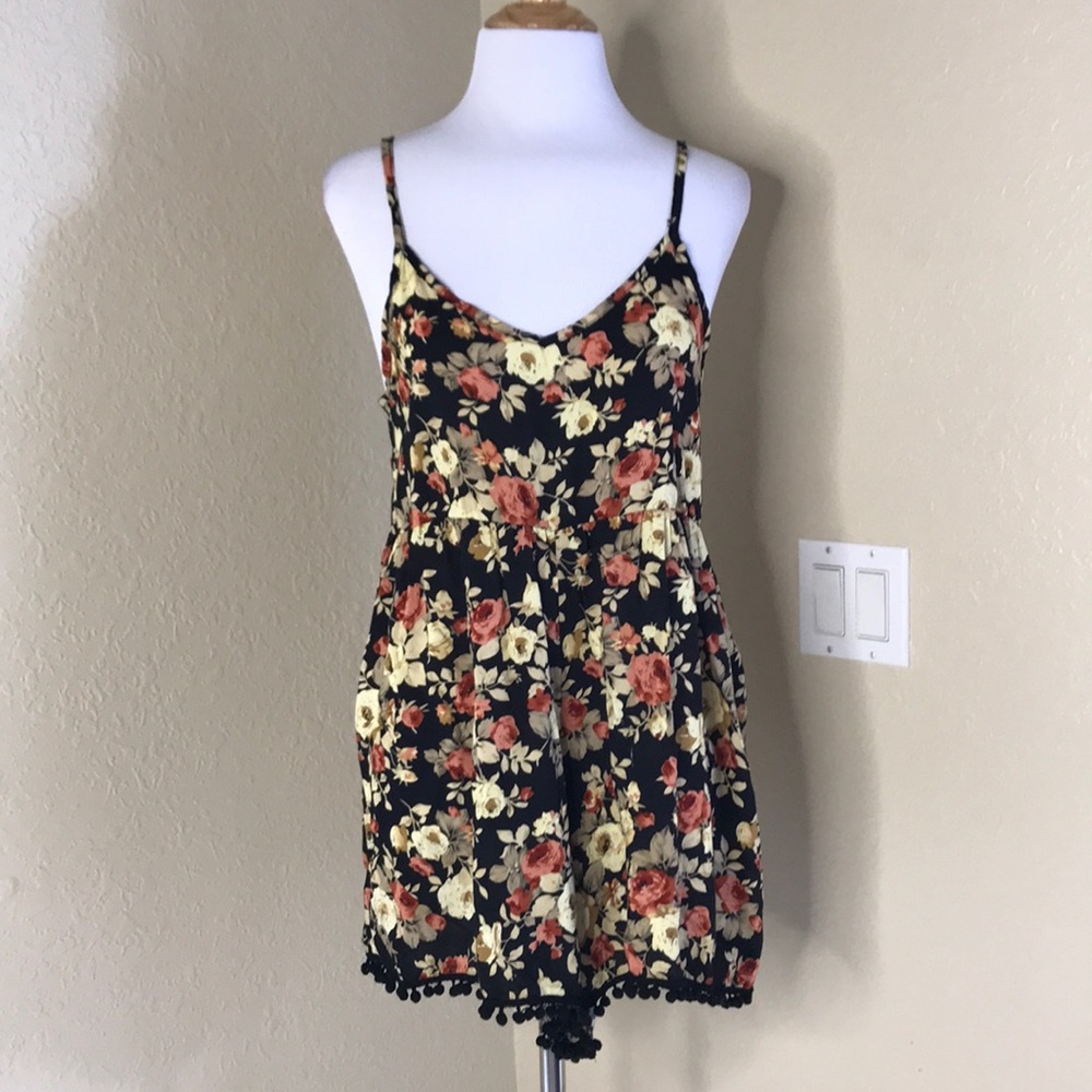 SPICY GIRL Floral Wide Leg Floral Romper L